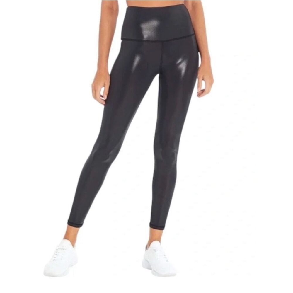 Wildfox Dylan Legging Black Faux Leather Metallic Womens XL NEW